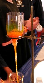 Slime illuminated from behind by an incandescent bulb